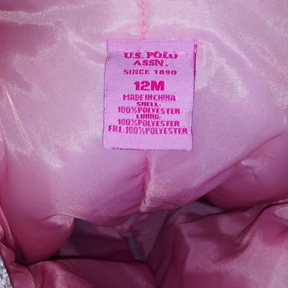 U.S. Polo Assn Girl's Snowsuit With Front Zipper Size 12-18 Months - Picture 5 of 6